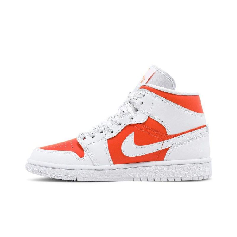 Air Jordan 1 Mid Se Hvit Oransje Damesko