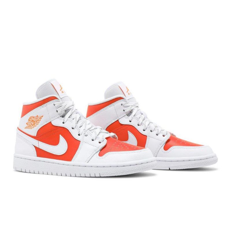 Air Jordan 1 Mid Se Hvit Oransje Damesko