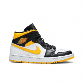 Air Jordan 1 Mid Se Hvit Oransje Svart Damesko