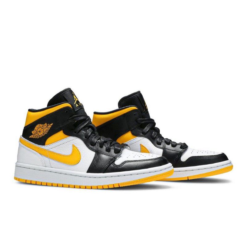 Air Jordan 1 Mid Se Hvit Oransje Svart Damesko