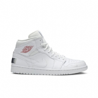 Air Jordan 1 Mid Se Hvit Rød Herresko