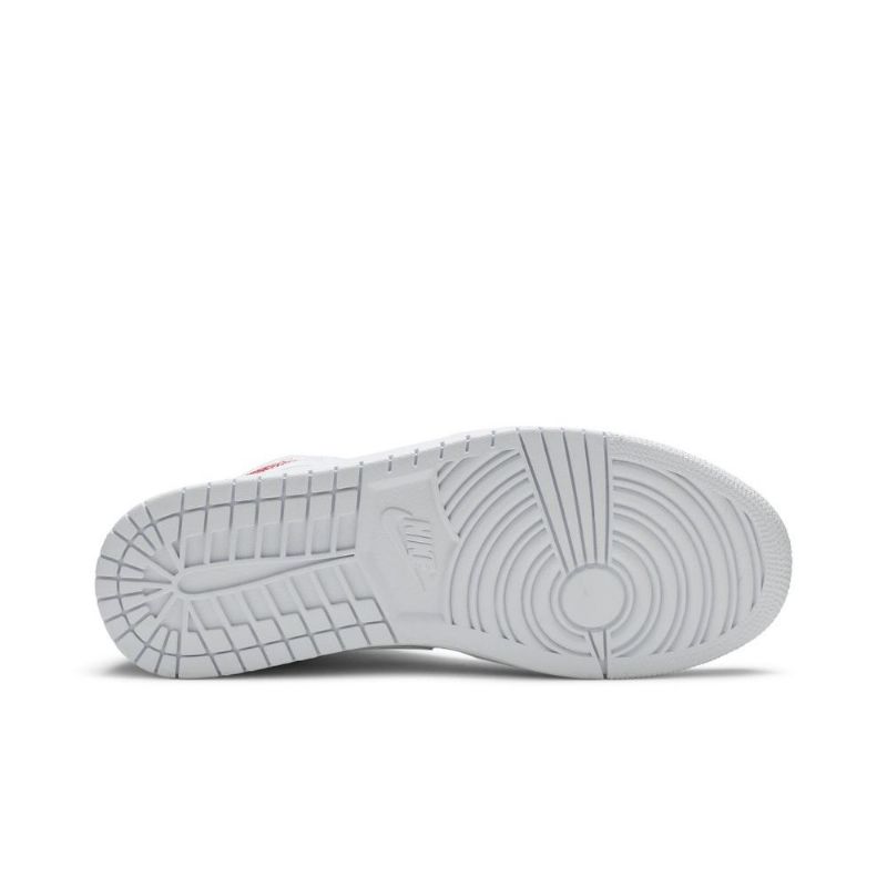 Air Jordan 1 Mid Se Hvit Rød Herresko