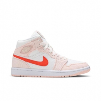 Air Jordan 1 Mid Se Hvit Rosa Oransje Damesko