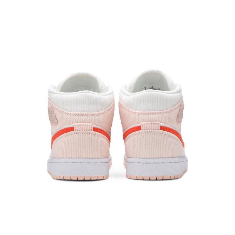Air Jordan 1 Mid Se Hvit Rosa Oransje Damesko