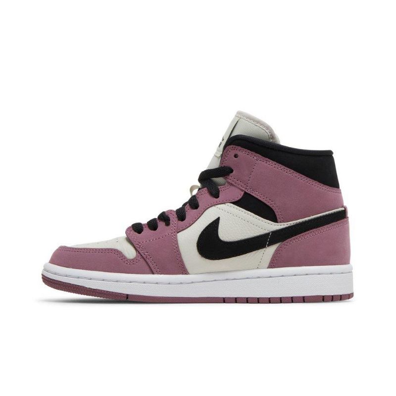 Air Jordan 1 Mid Se Hvit Rosa Svart Damesko