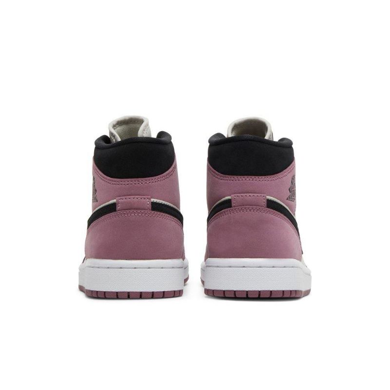 Air Jordan 1 Mid Se Hvit Rosa Svart Damesko