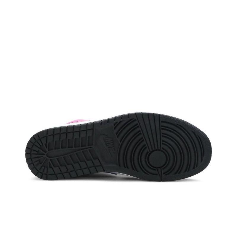 Air Jordan 1 Mid Se Hvit Rosa Svart Herresko