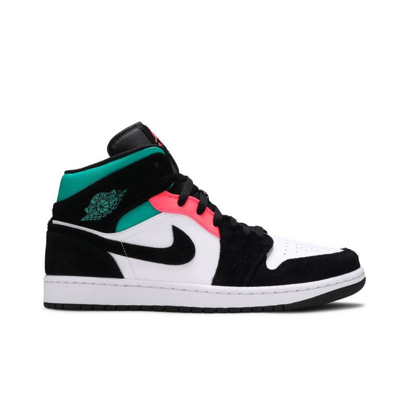 Air Jordan 1 Mid Se Hvit Svart Blå Rosa Herresko