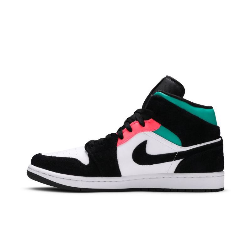Air Jordan 1 Mid Se Hvit Svart Blå Rosa Herresko