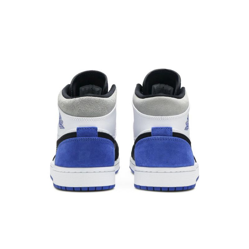 Air Jordan 1 Mid Se Hvit Svart Grå Blå Herresko