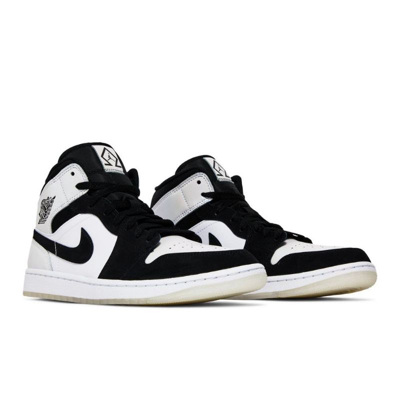Air Jordan 1 Mid Se Hvit Svart Herresko
