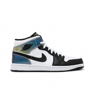Air Jordan 1 Mid Se Hvit Svart Herresko