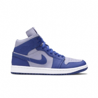 Air Jordan 1 Mid Se Lilla Blå Hvit Damesko