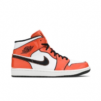 Air Jordan 1 Mid Se Oransje Hvit Svart Herresko