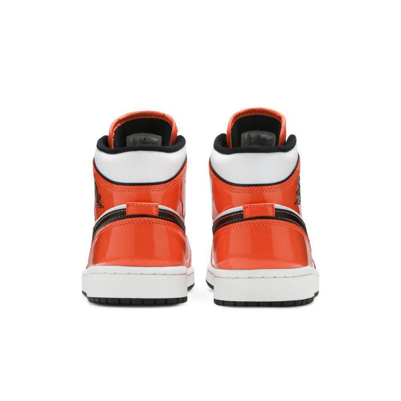 Air Jordan 1 Mid Se Oransje Hvit Svart Herresko