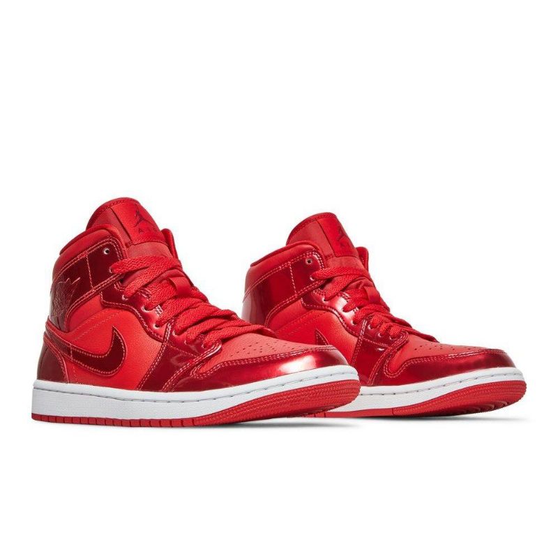 Air Jordan 1 Mid Se Rød Hvit Damesko