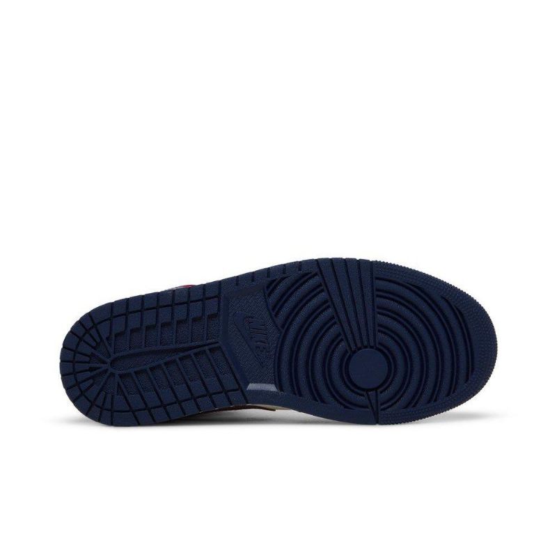 Air Jordan 1 Mid Se Rød Hvit Marineblå Damesko