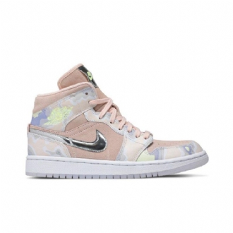 Air Jordan 1 Mid Se Rosa Sølvgrønne Damesko