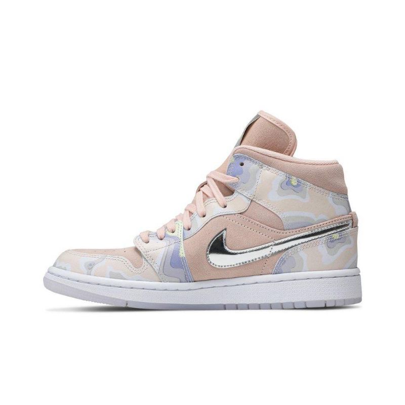 Air Jordan 1 Mid Se Rosa Sølvgrønne Damesko