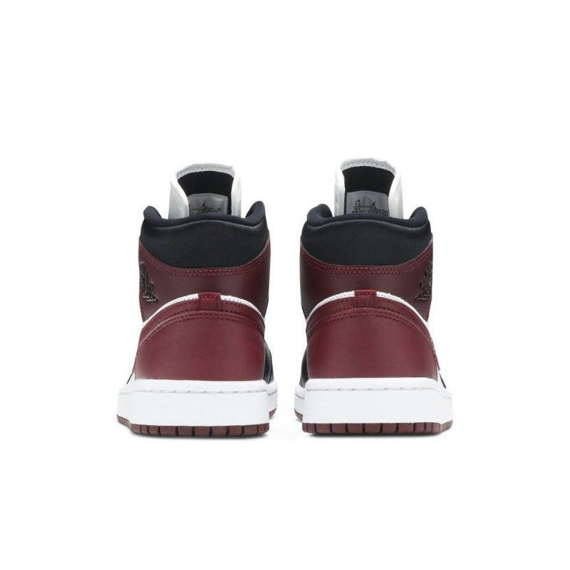 Air Jordan 1 Mid Se Sort Bordeaux Hvite Damesko