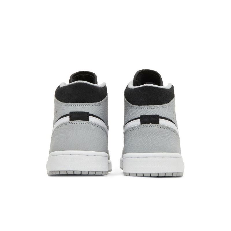 Air Jordan 1 Mid Se Svart Grå Hvit Rød Herresko