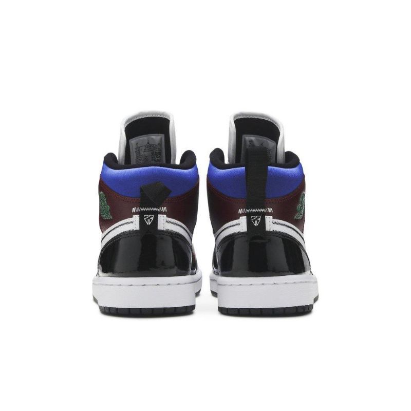 Air Jordan 1 Mid Se Svart Hvit Flerfarget Damesko