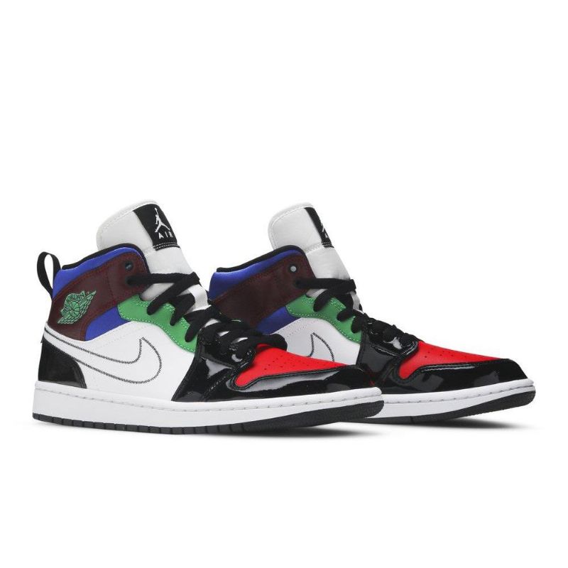 Air Jordan 1 Mid Se Svart Hvit Flerfarget Damesko