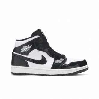 Air Jordan 1 Mid Se Svart Hvit Herresko