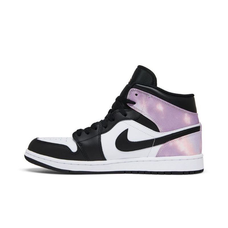Air Jordan 1 Mid Se Svart Lilla Hvit Herresko