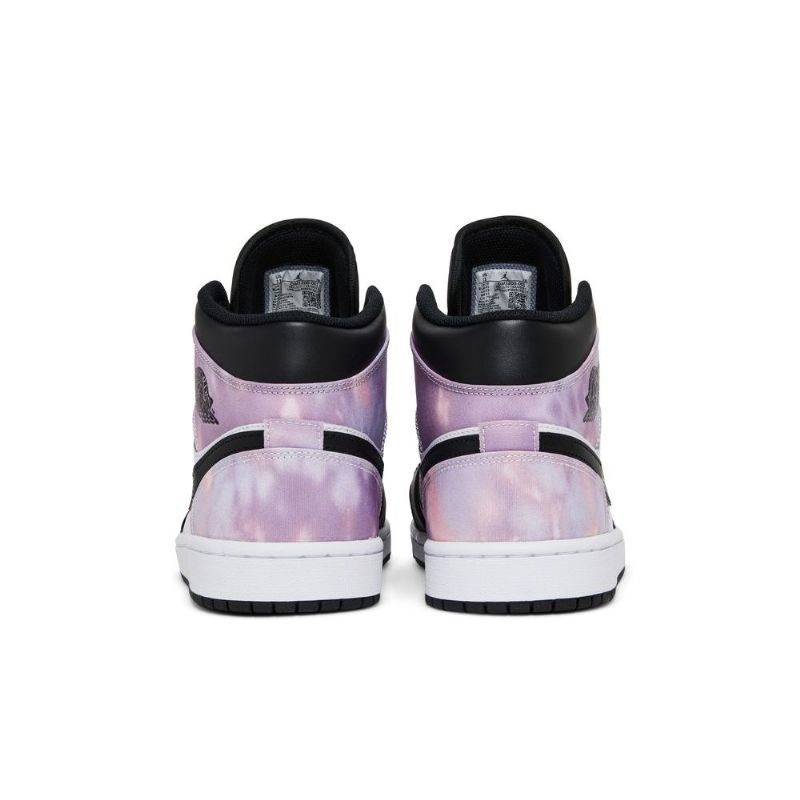Air Jordan 1 Mid Se Svart Lilla Hvit Herresko