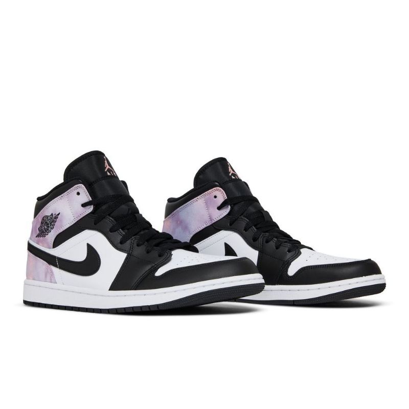 Air Jordan 1 Mid Se Svart Lilla Hvit Herresko