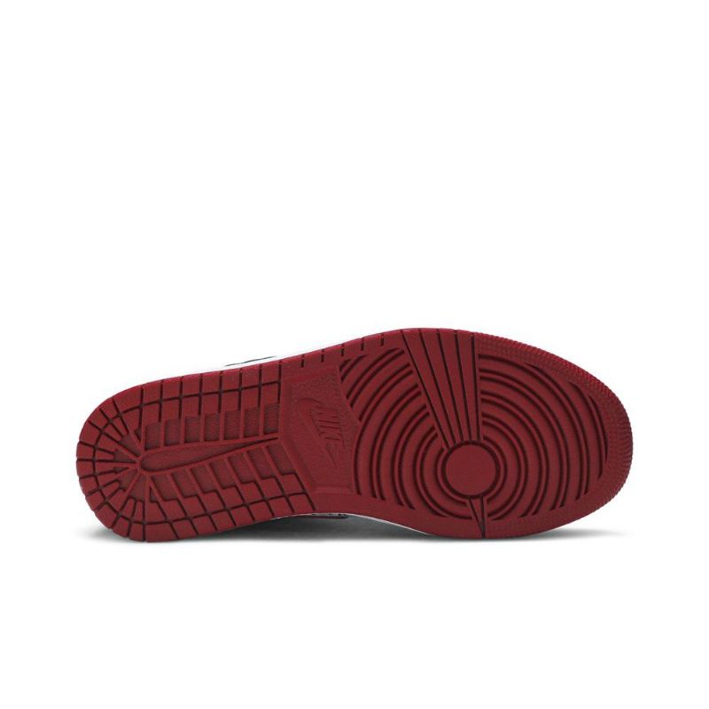 Air Jordan 1 Mid Se Svart Rød Hvit Herresko