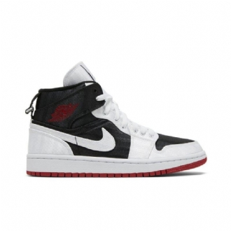 Air Jordan 1 Mid Se Utility Svart Hvit Rød Damesko