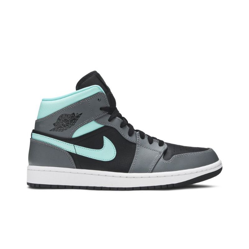 Air Jordan 1 Mid Svart Blå Grå Herresko