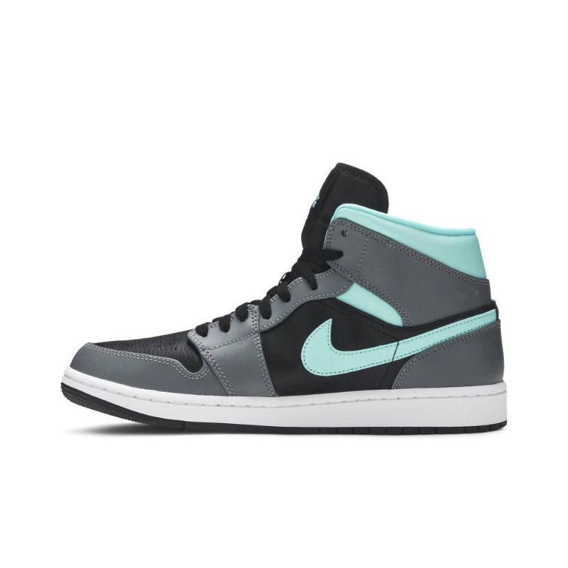 Air Jordan 1 Mid Svart Blå Grå Herresko
