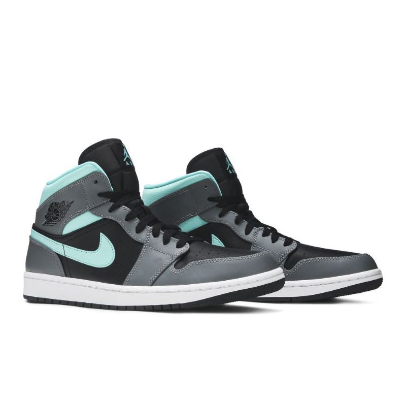 Air Jordan 1 Mid Svart Blå Grå Herresko