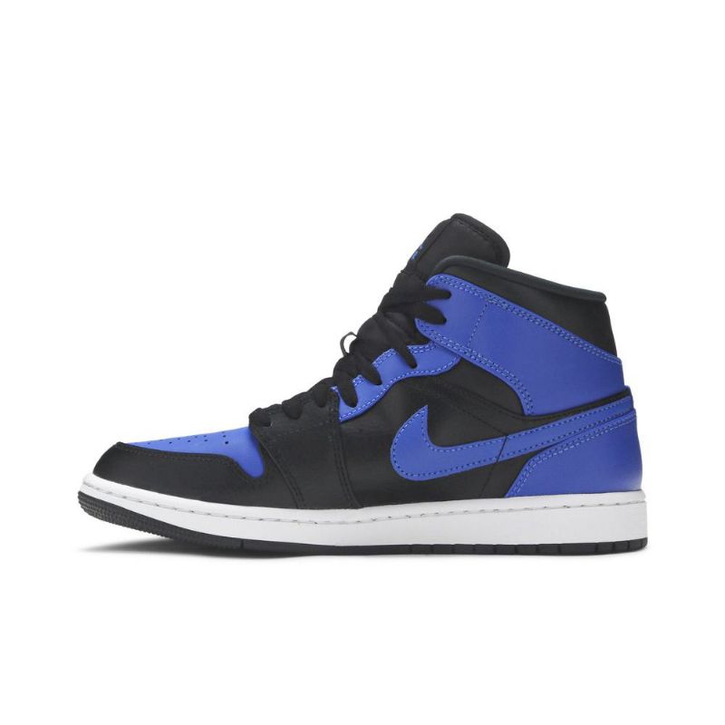 Air Jordan 1 Mid Svart Blå Hvit Herresko