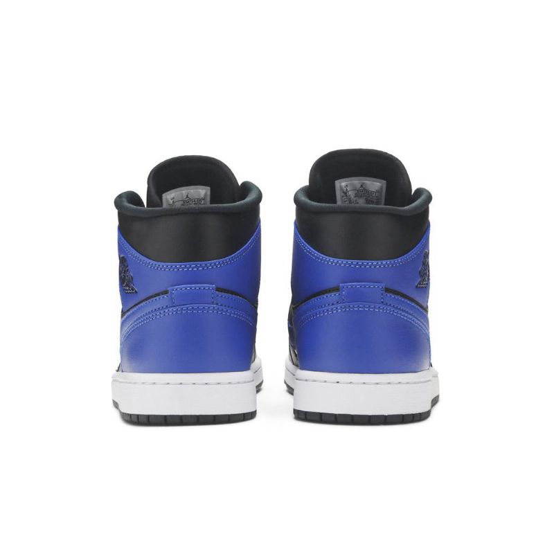 Air Jordan 1 Mid Svart Blå Hvit Herresko