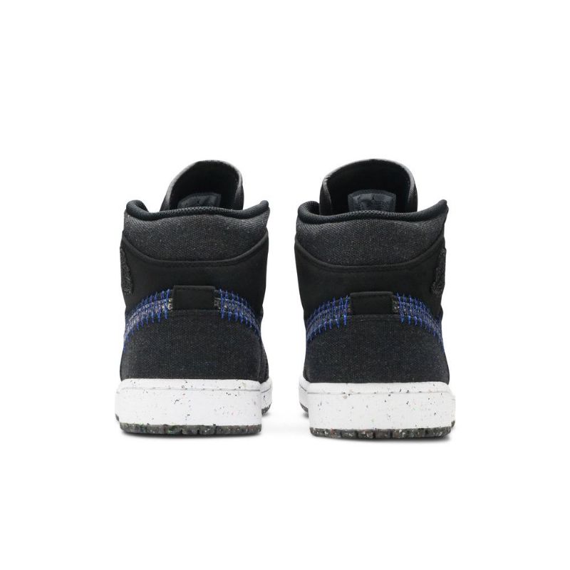 Air Jordan 1 Mid Svart Blå Hvit Herresko