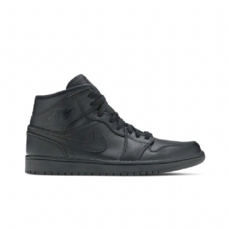 Air Jordan 1 Mid Svart Herresko