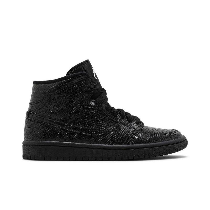 Air Jordan 1 Mid Svart Hvit Damesko