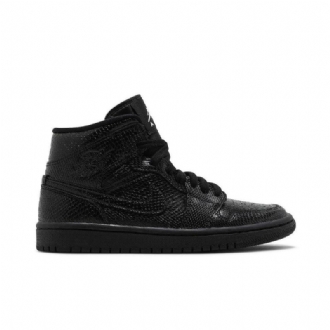 Air Jordan 1 Mid Svart Hvit Damesko