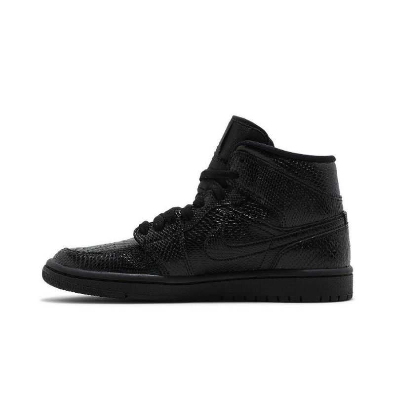 Air Jordan 1 Mid Svart Hvit Damesko