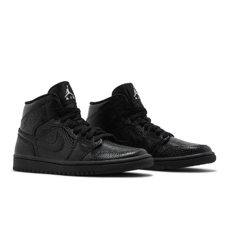 Air Jordan 1 Mid Svart Hvit Damesko