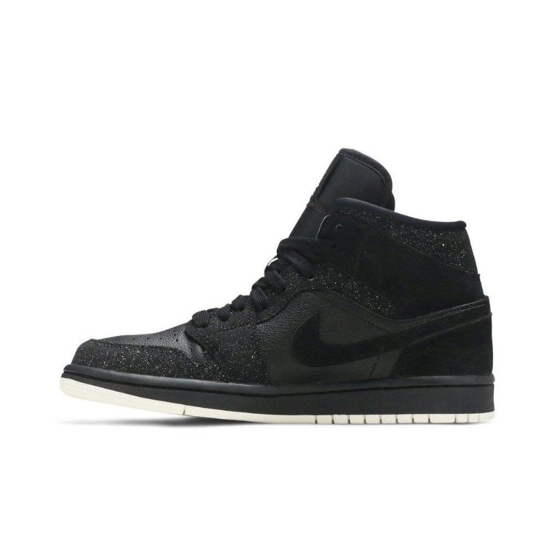 Air Jordan 1 Mid Svart Hvit Damesko
