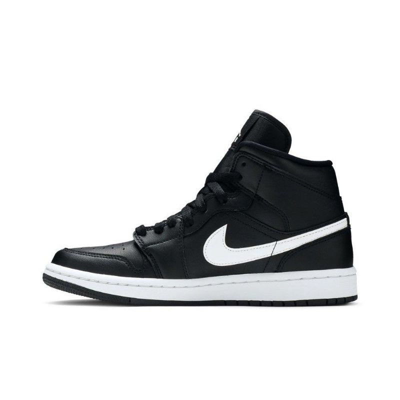 Air Jordan 1 Mid Svart Hvit Damesko