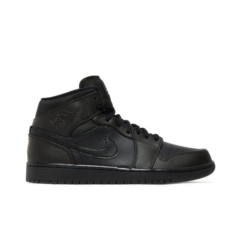 Air Jordan 1 Mid Svart Hvit Herresko