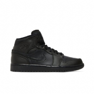 Air Jordan 1 Mid Svart Hvit Herresko