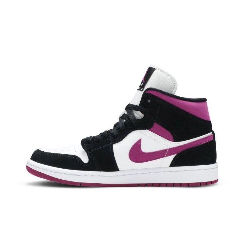 Air Jordan 1 Mid Svart Lilla Hvit Damesko