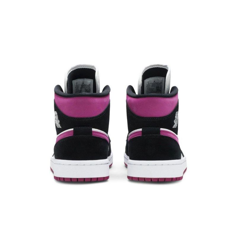 Air Jordan 1 Mid Svart Lilla Hvit Damesko